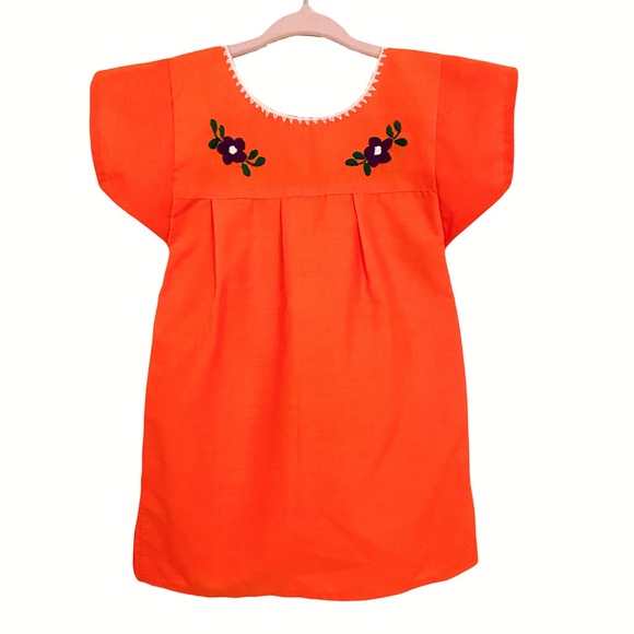 Brand New!!! Handmade Hand Embroidered Flowers Mexican Dress - Picture 2 of 3